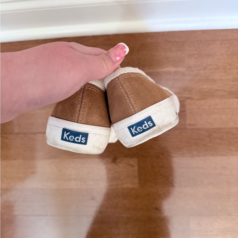 Keds Tan Sherpa Suede Slip-On Sneakers - Picture 9 of 12